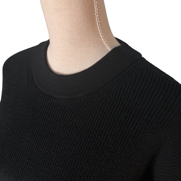 Lululemon Merino Wool Blend Ribbed Crewneck Sweater black size 10 L large cotton - Picture 6 of 12